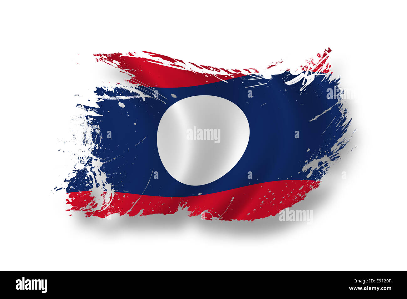 Flagge von Laos Stockfoto