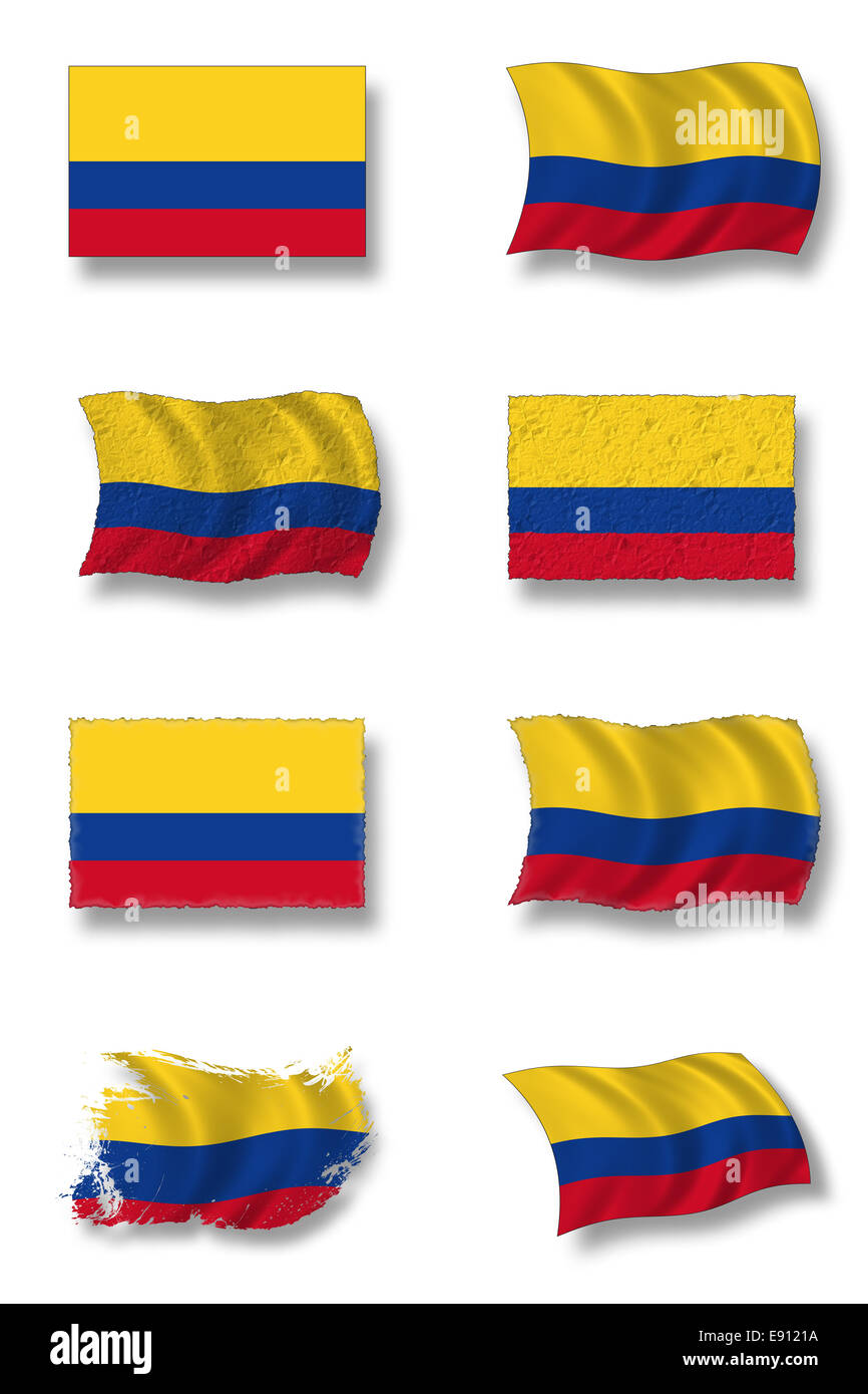 Flagge von Kolumbien Stockfoto