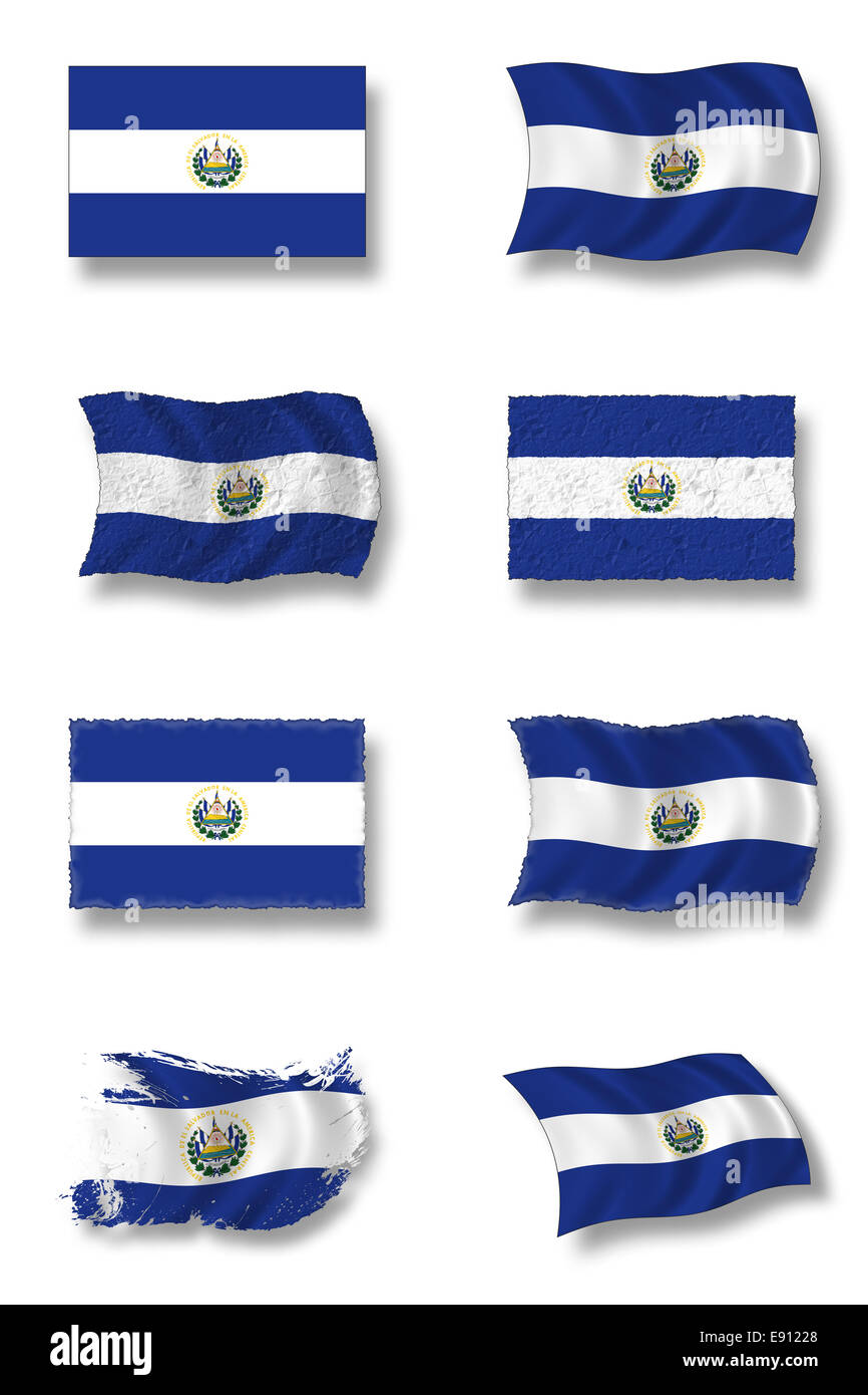 Flagge von El Salvador Stockfoto