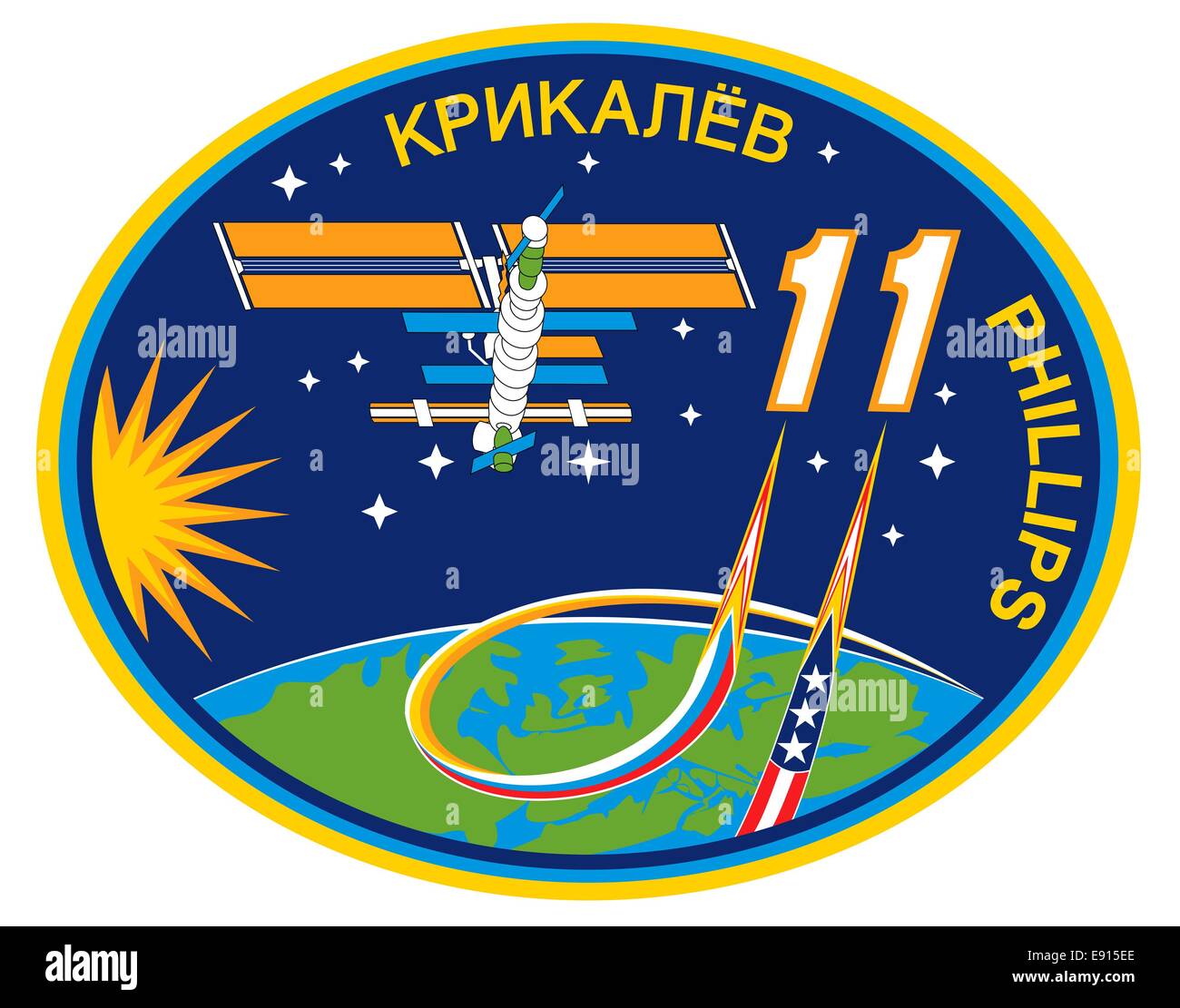 Expedition 11 ISS Mission Patch Stockfoto