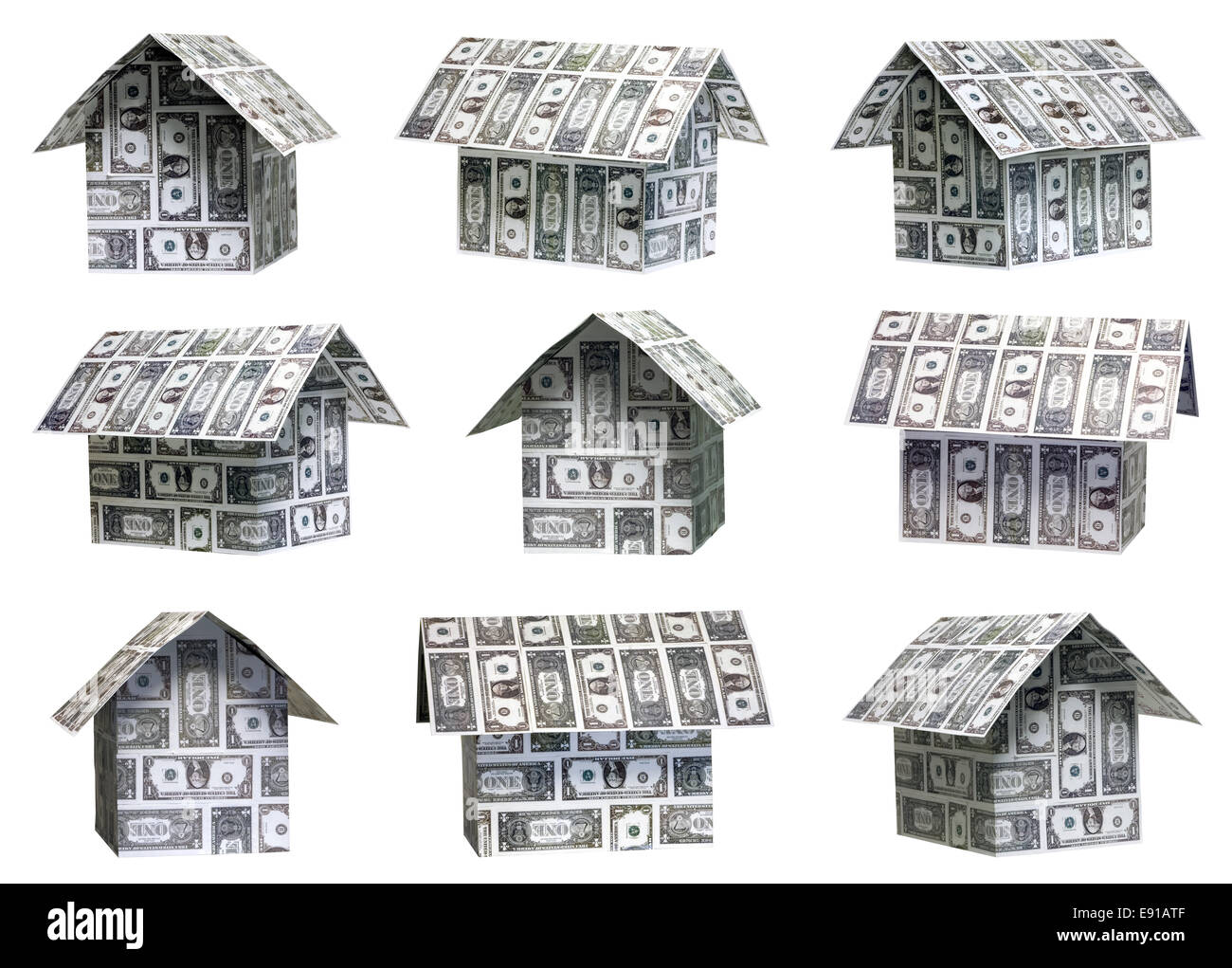 Dollar-Häuser Stockfoto