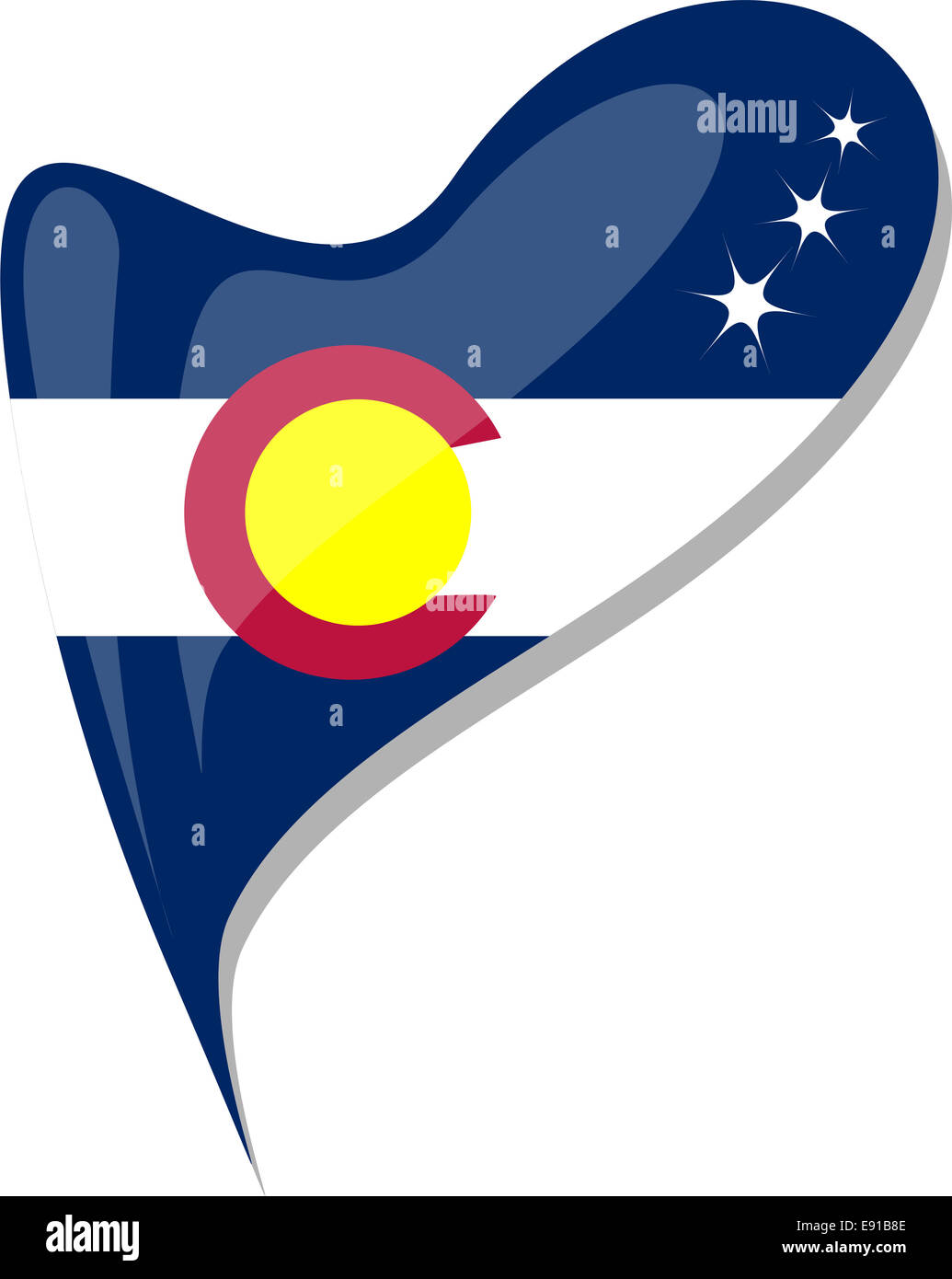 Colorado Flag Taste Herzform. Stockfoto