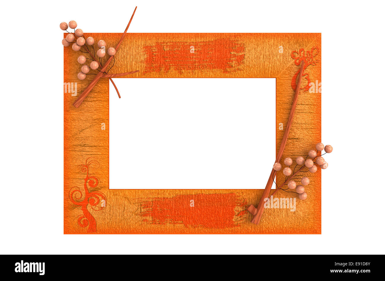 Holz Bilderrahmen mit Muster Dekoration. Stockfoto