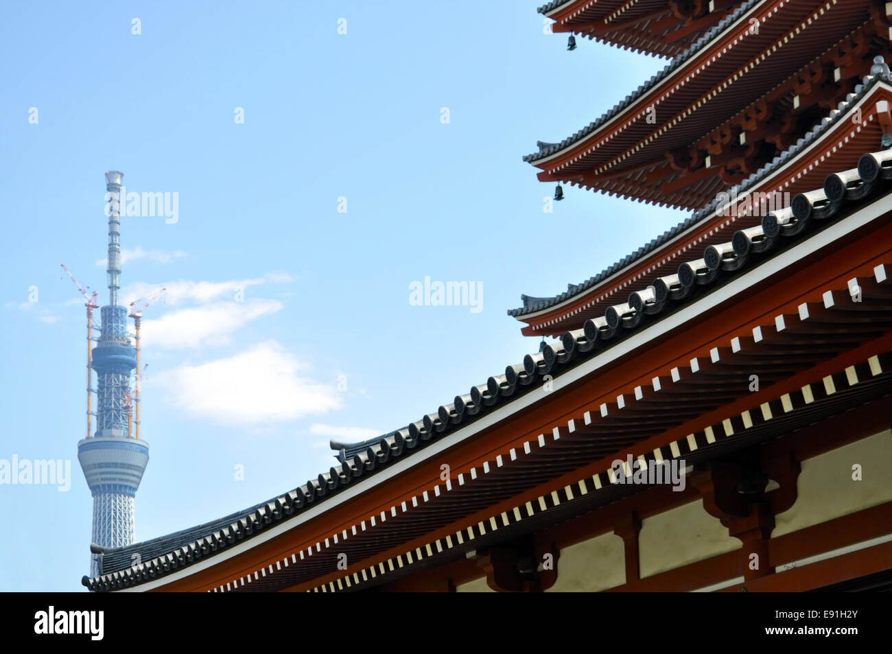 Alte Japan Vs neue Japan Stockfoto