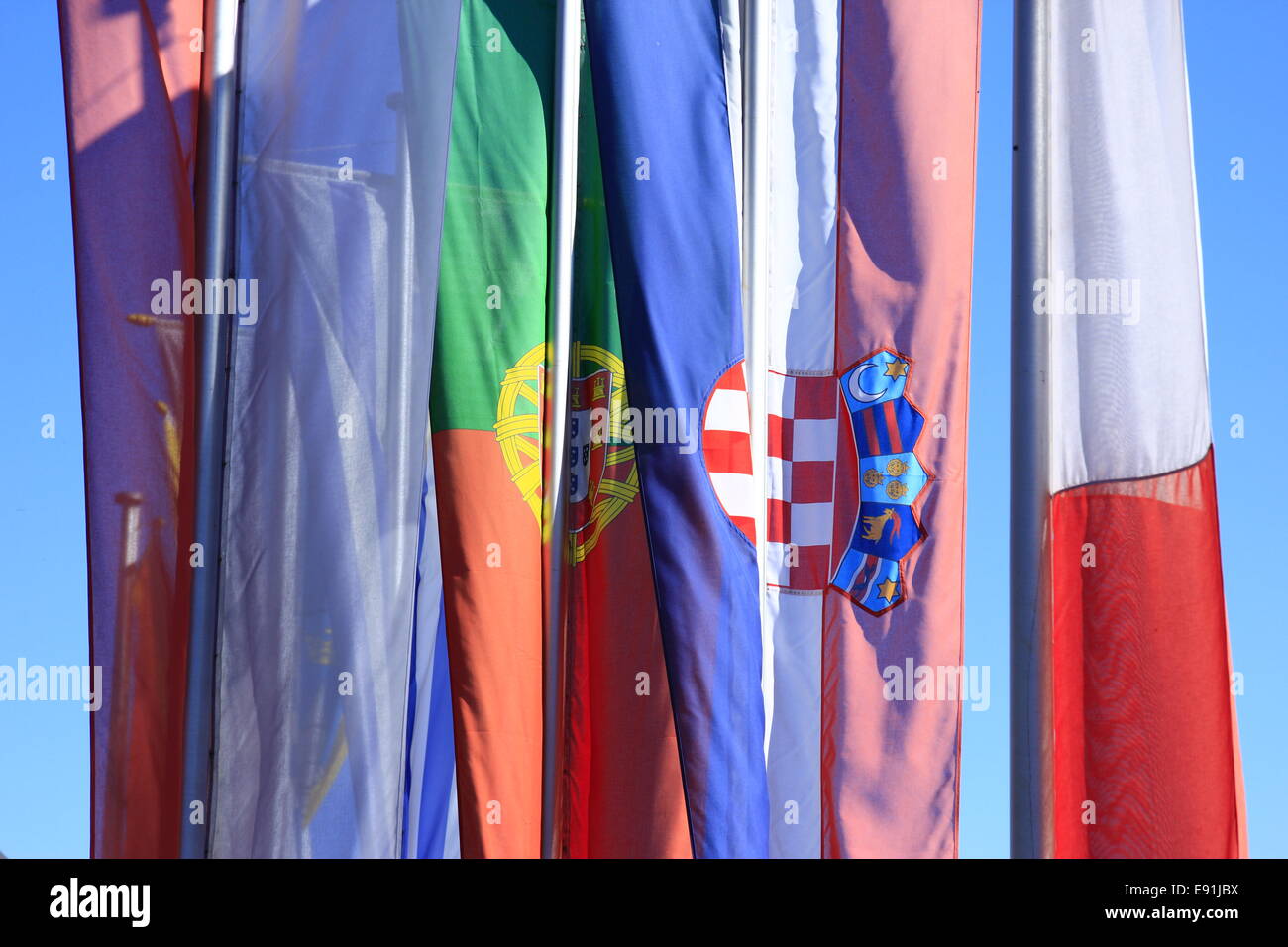 Flaggen der Länder der Europäischen Union Stockfoto