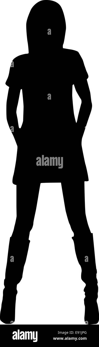 Silhouette Mode Mädchen Stockfoto