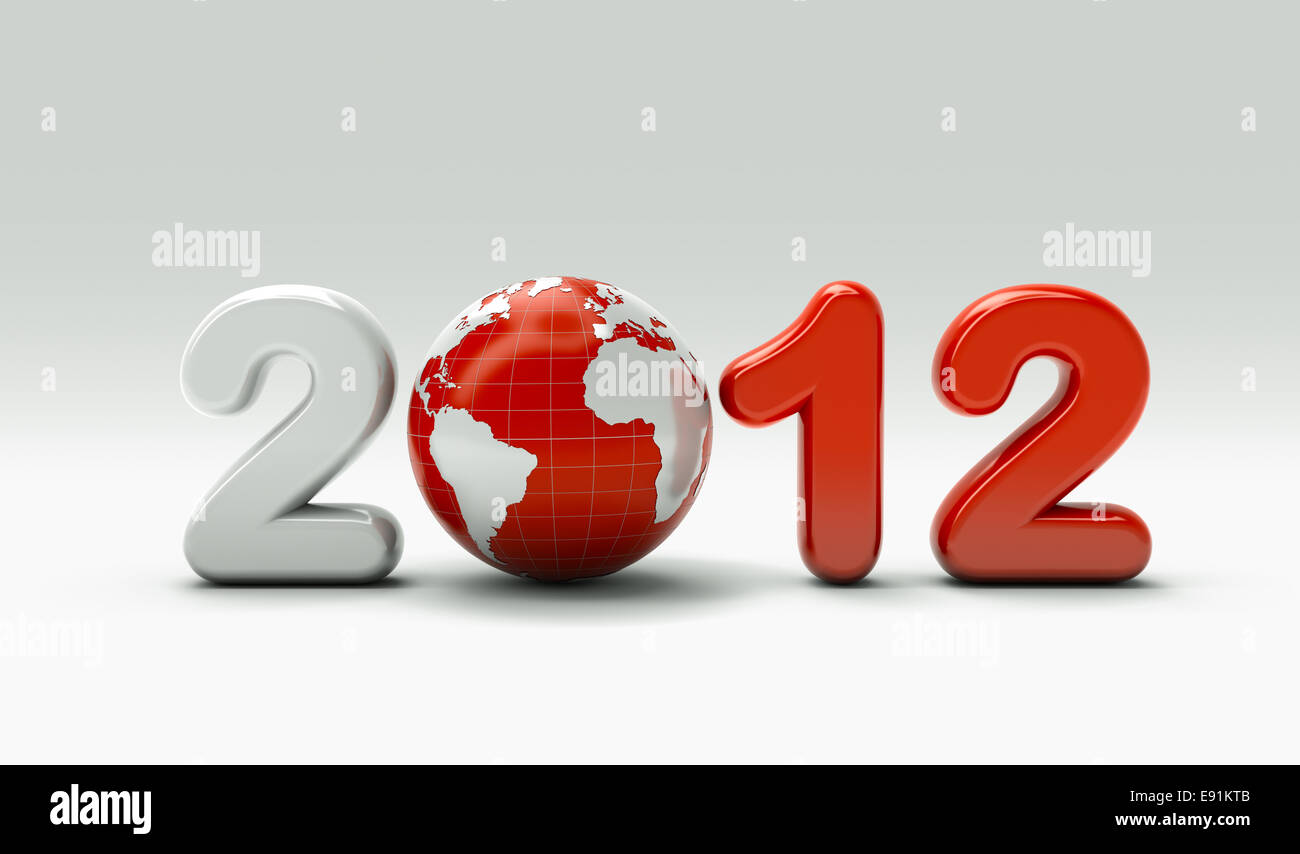 3D Neujahr 2012 Stockfoto