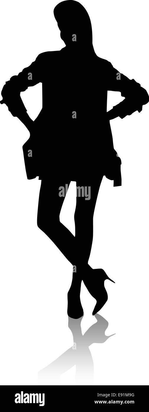Silhouette Mode Mädchen Stockfoto