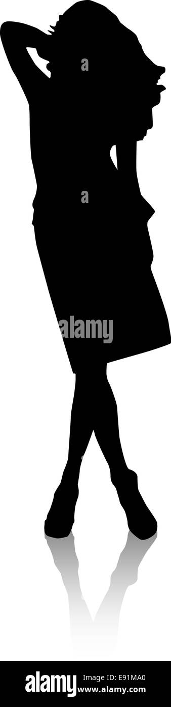Silhouette Mode Mädchen Stockfoto