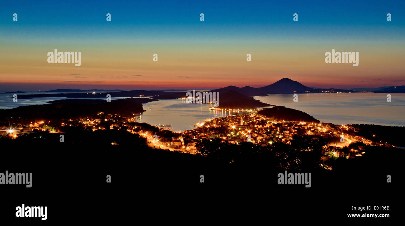 Panoramablick auf Mali Losinj, Kroatien Stockfoto