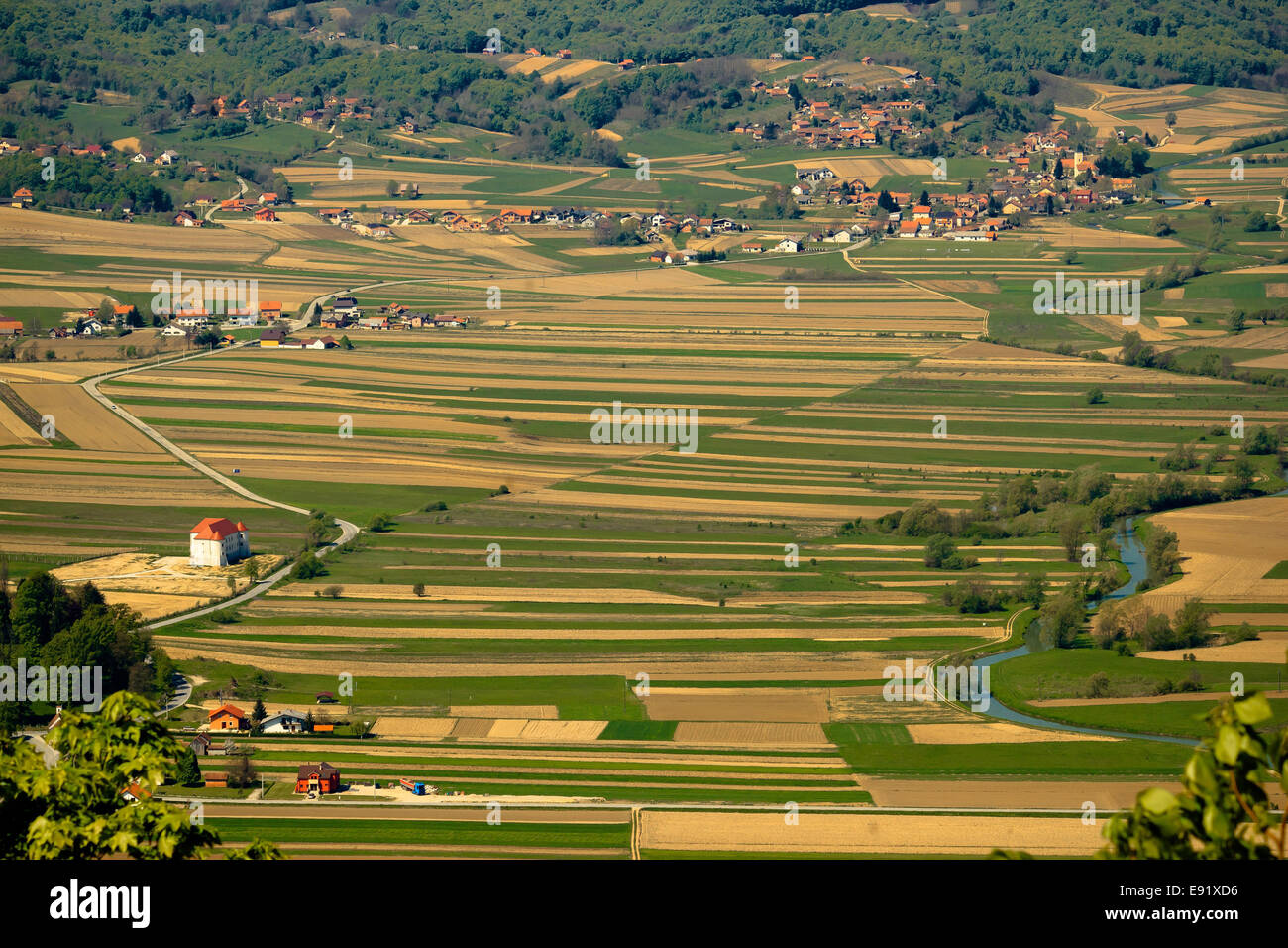 Bednja Flusstal, Zagorje, Kroatien Stockfoto