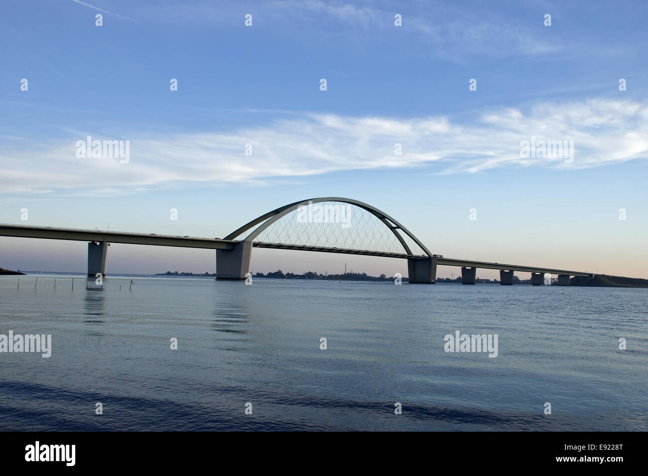 Brücke über den Fehmarnsund, Deutschland Stockfoto