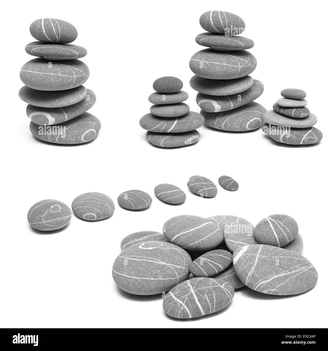 Balance-Steinen, collage Stockfoto