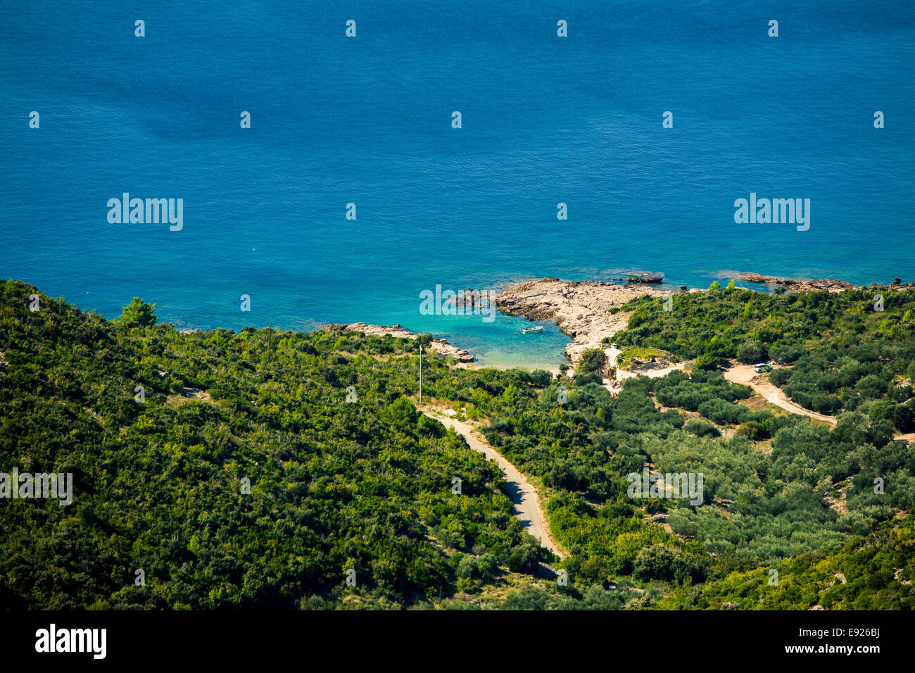 Blick auf eine kleine Bucht an der Adria. Kroatien, Europa 2014 Stockfoto