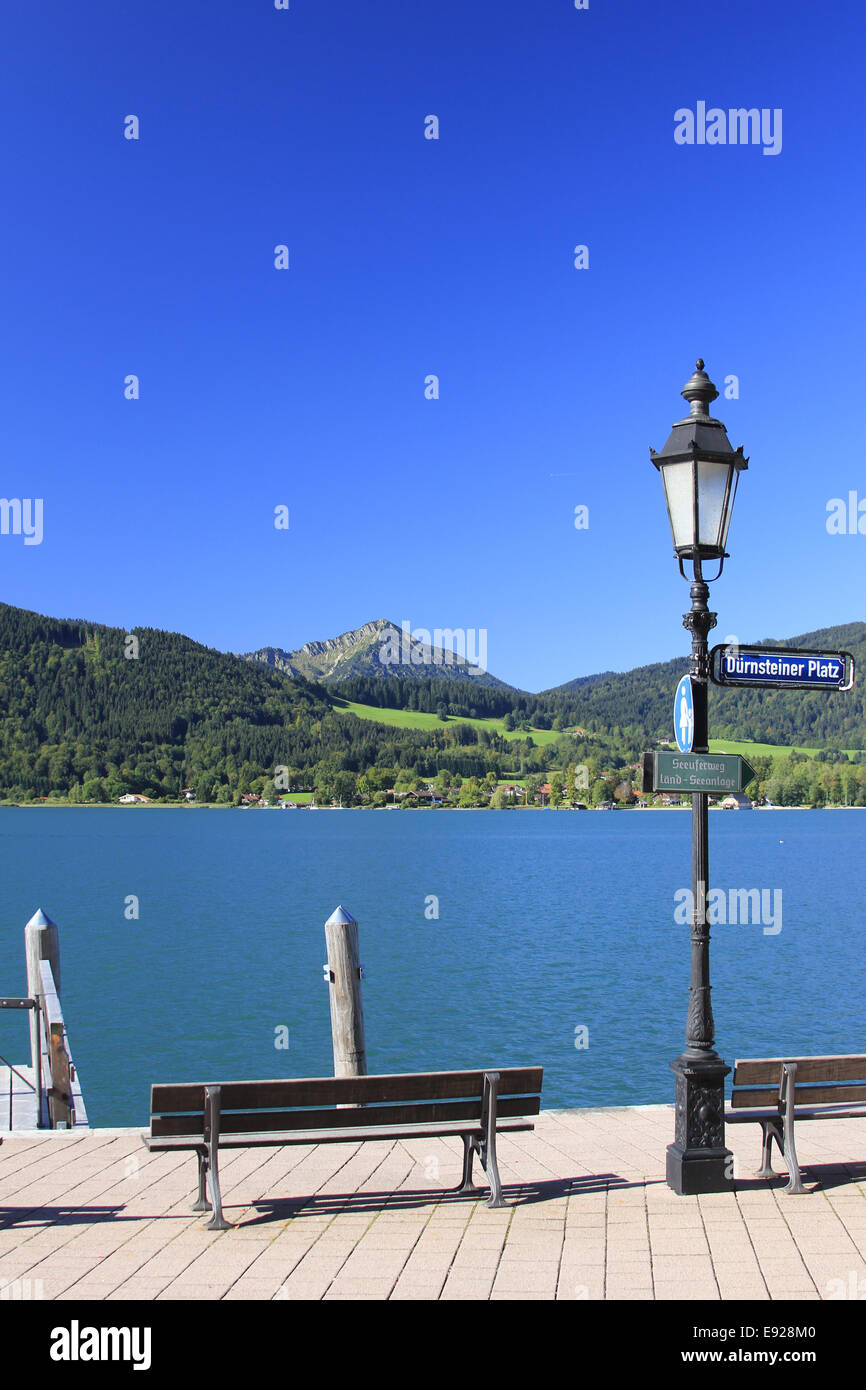 Promenade am Tegernsee Stockfoto