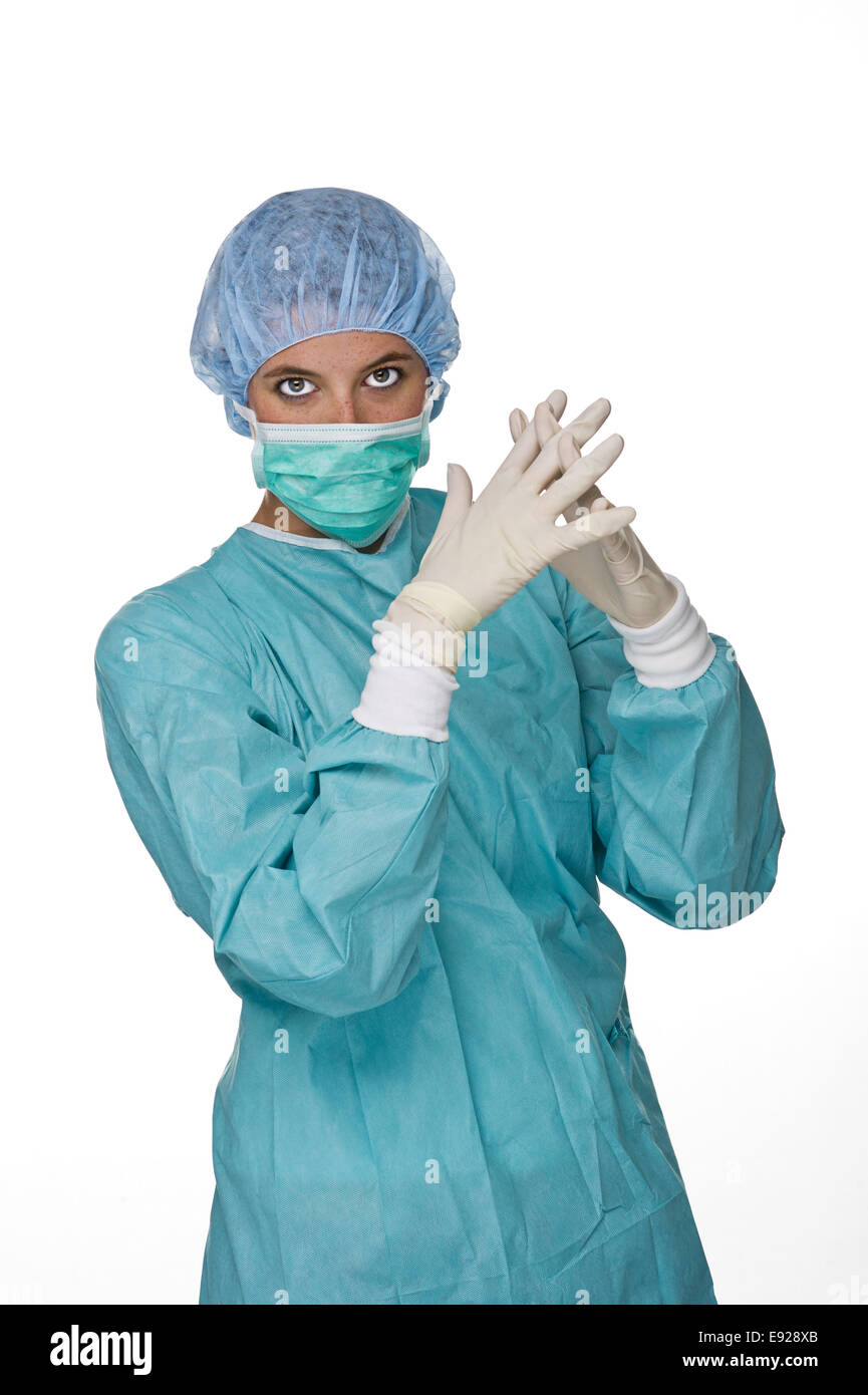 OP-Arzt mit Schutzkleidung Stockfoto