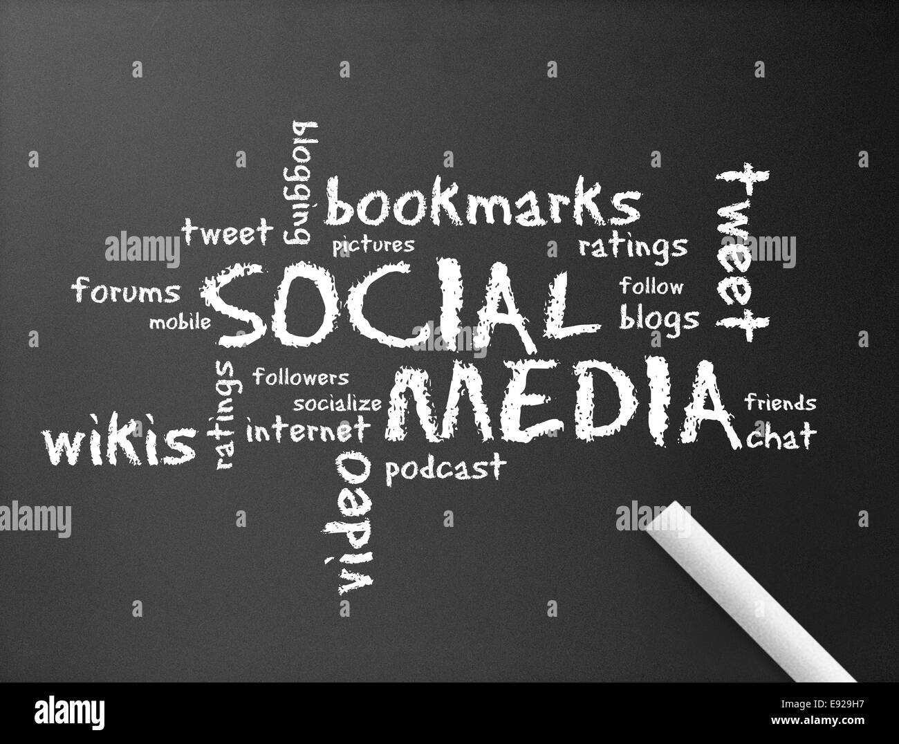 Tafel - Social Media Stockfoto