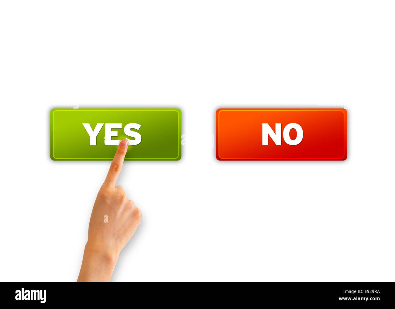 Ja und Nein Stockfoto
