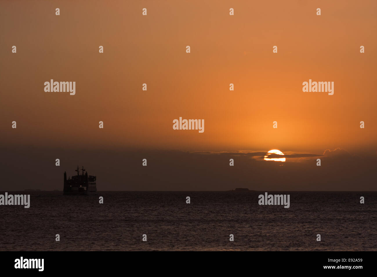 Sonnenaufgang auf der Nordsee Stockfoto