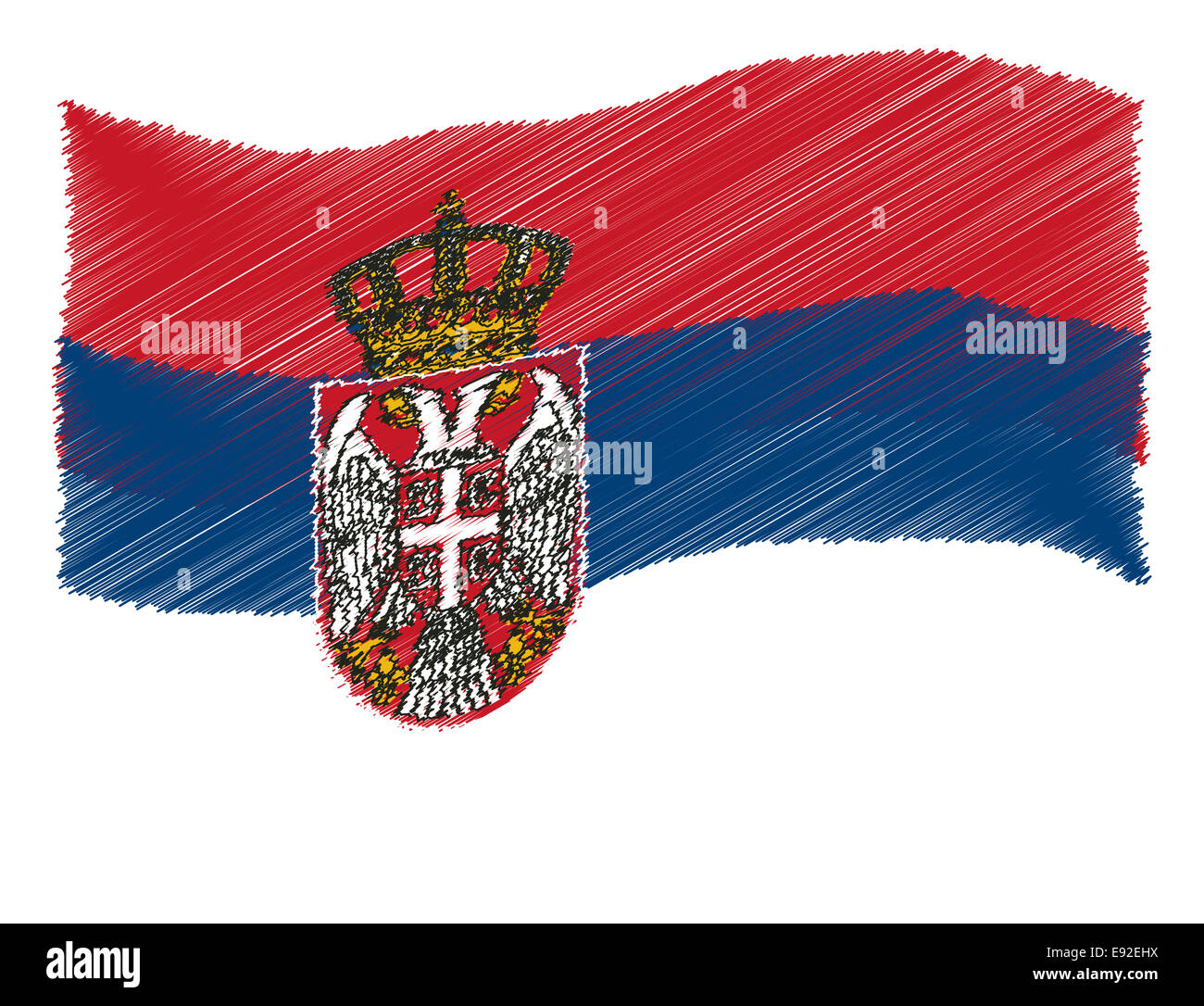 Skizze - Serbien Stockfoto