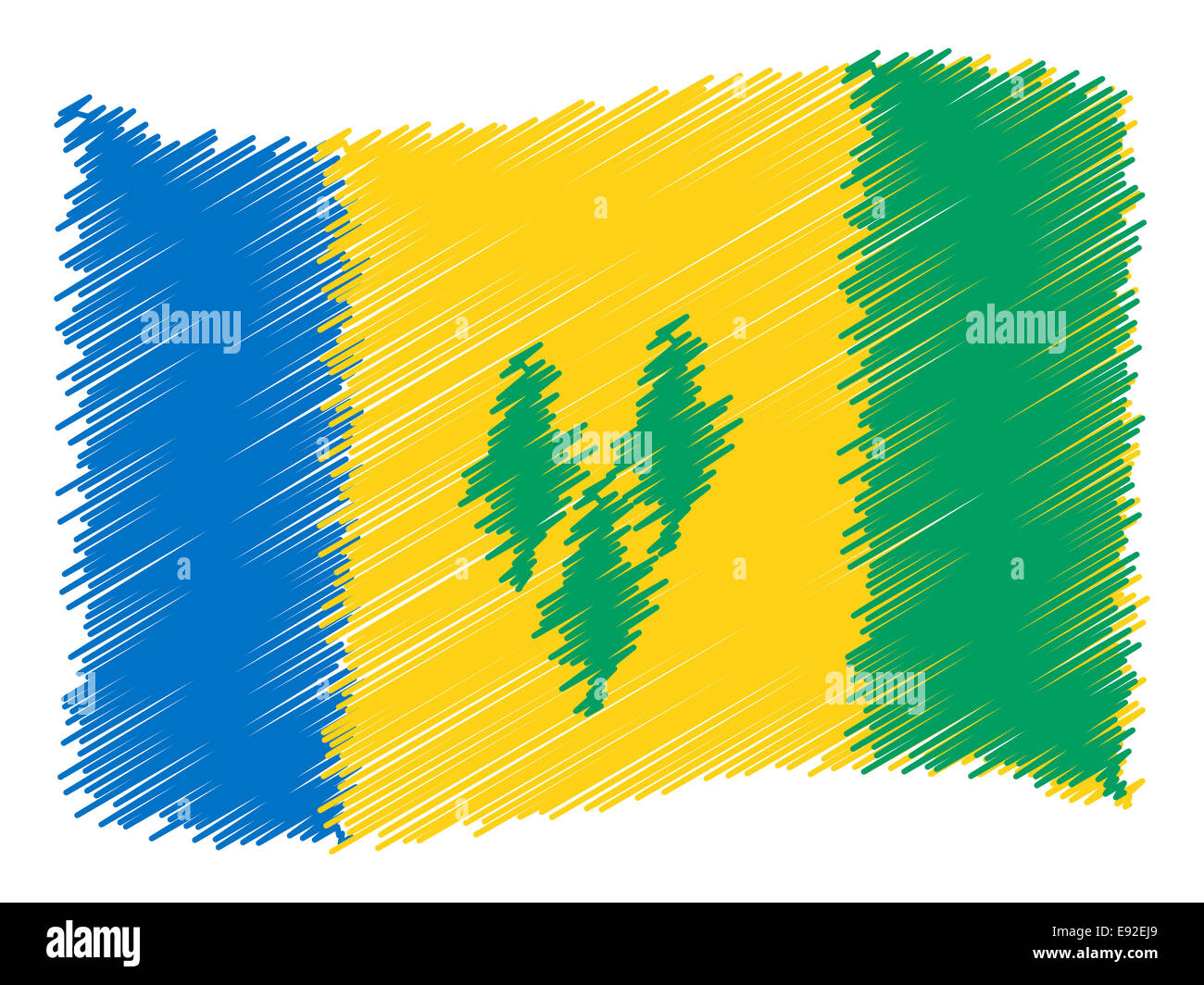 Skizze St. Vincent und die Grenadinen Stockfotografie Alamy