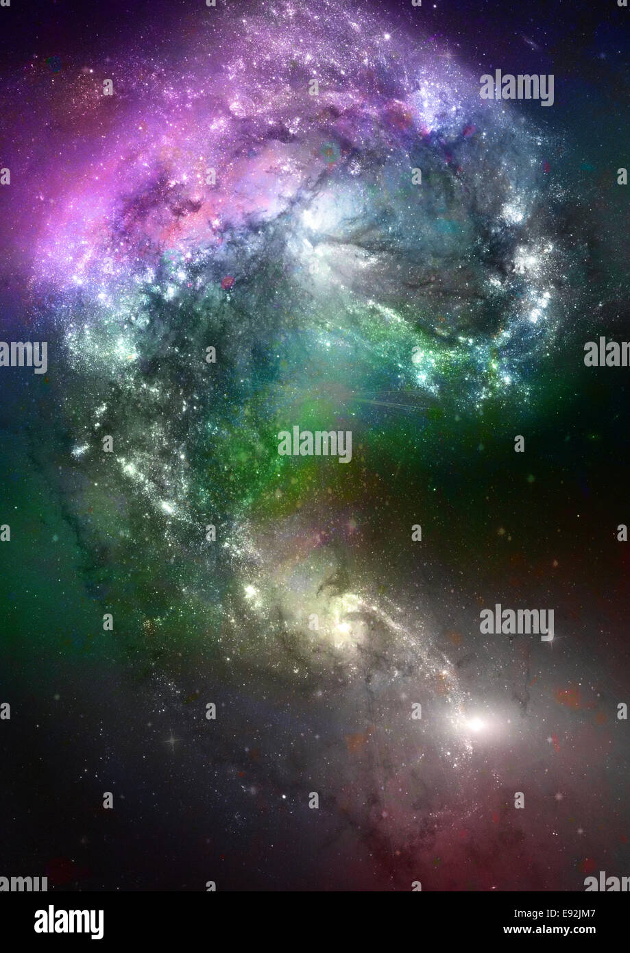 Raum-Sterne und Nebel Stockfoto