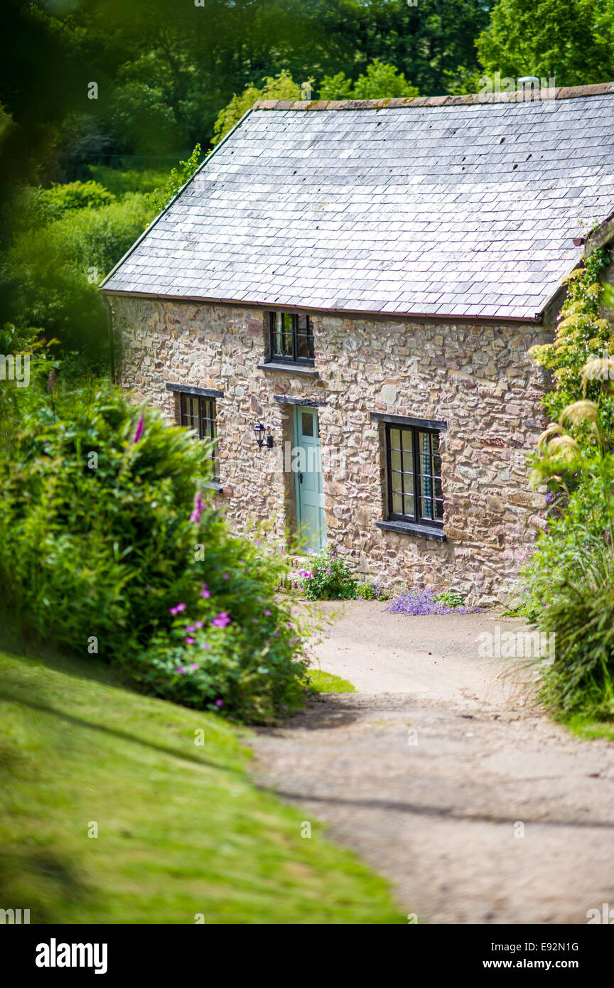 Country Naturstein Cottage-Haus Stockfoto