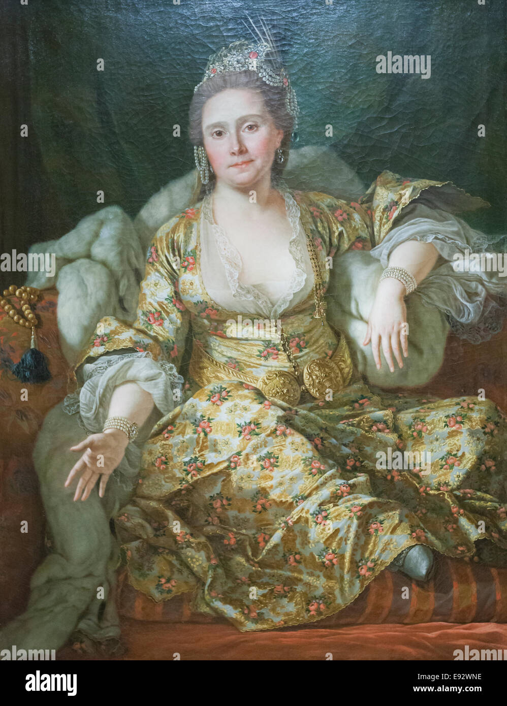 Porträt der Gräfin von vergennes in türkischer Kleidung, Antoine de favray Stockfoto