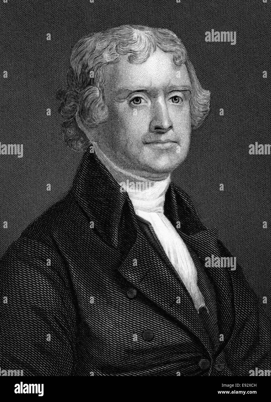 Thomas Jefferson (1743-1826), dritter Präsident der Vereinigten Staaten, amerikanischen Gründervater und Verfasser der Unabhängigkeitserklärung, Porträt Stockfoto
