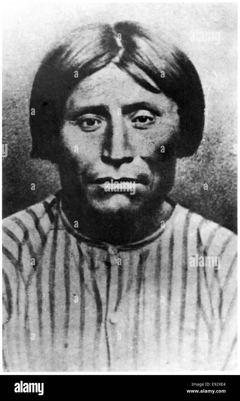 Kintpuash oder Captain Jack (1837-73), Chef der Native American Modoc Stamm von Kalifornien und Oregon, Portrait kurz nach Einnahme erfassen von US-Army 1873 Stockfoto