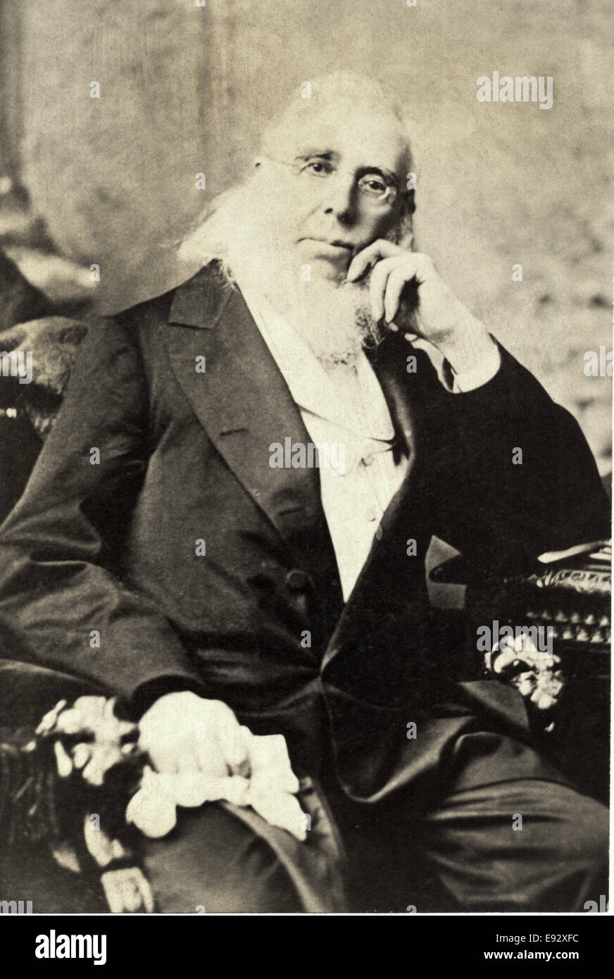 Peter Cooper (1793-1881), US-amerikanischer Industrieller, Erfinder, Philanthrop und Kandidat für das Präsidentenamt der Vereinigten Staaten, Portrait, ca. 1875 Stockfoto