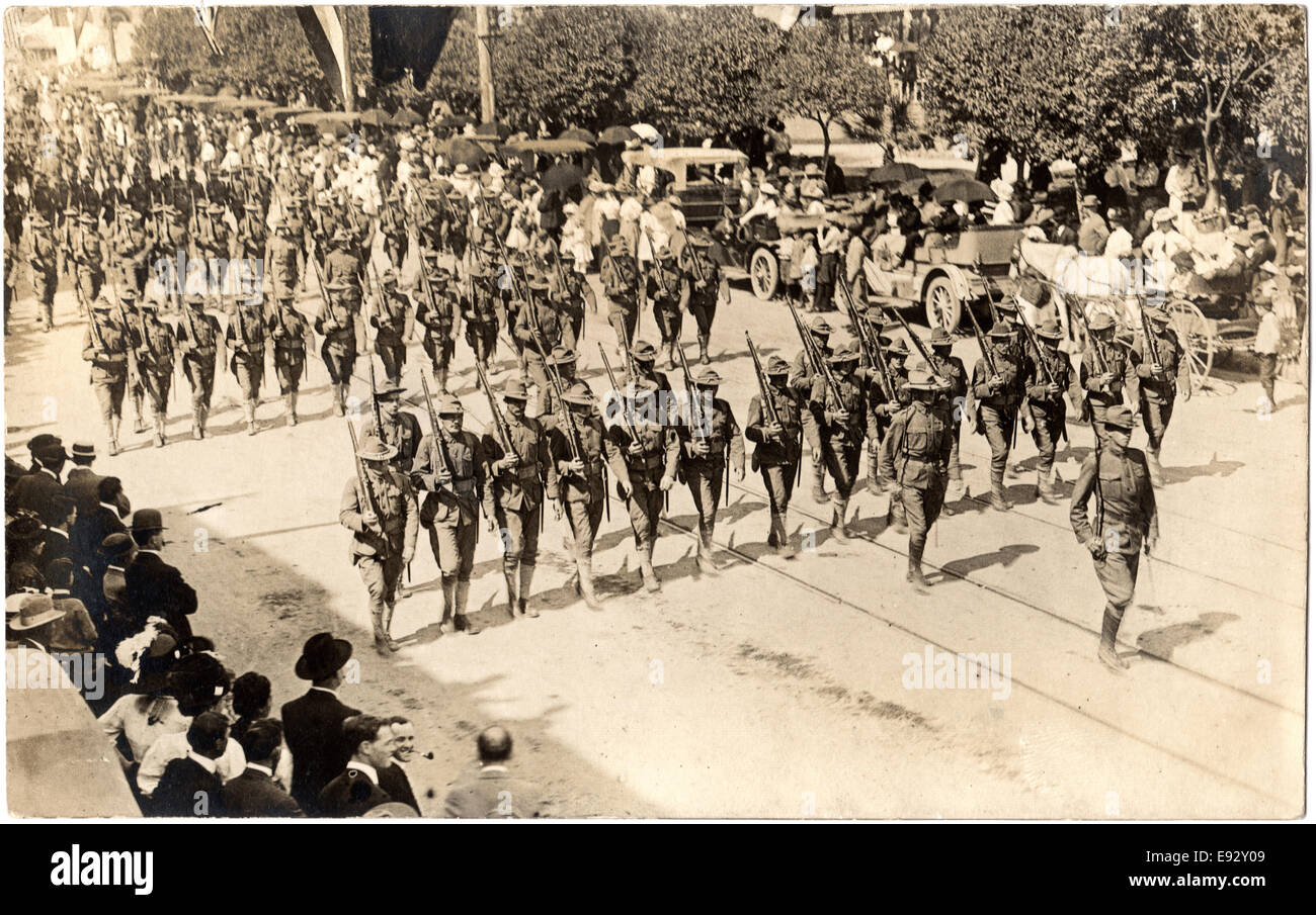 WWI Sieg Parade, USA, Postkarte, ca. 1918 Stockfoto