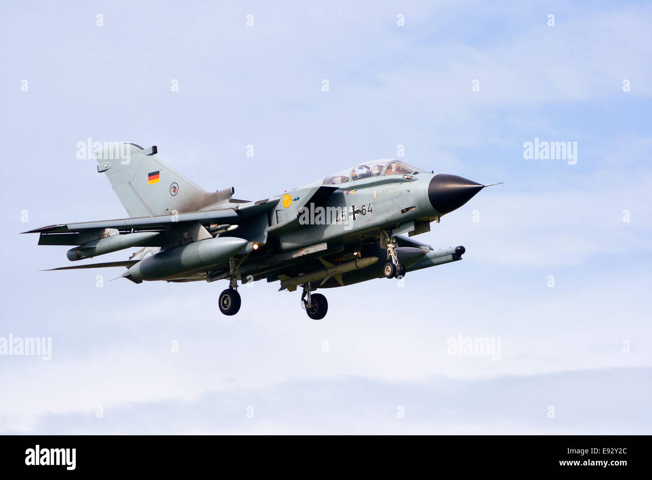 Deutsche Luftwaffe Tornado Jetfighter Ankunft in der NATO Tigermeet 2010 Stockfoto