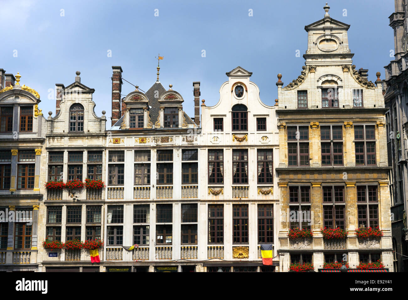 Berühmte alte bunte Gebäude am Marktplatz in Brüssel. Belgien Stockfoto