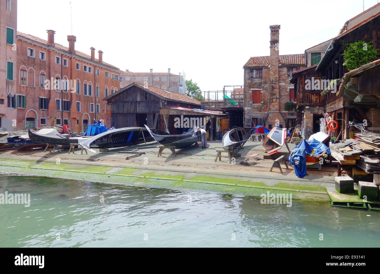 Mechanische Werkstatt Boot in Venedig, Italien Stockfoto