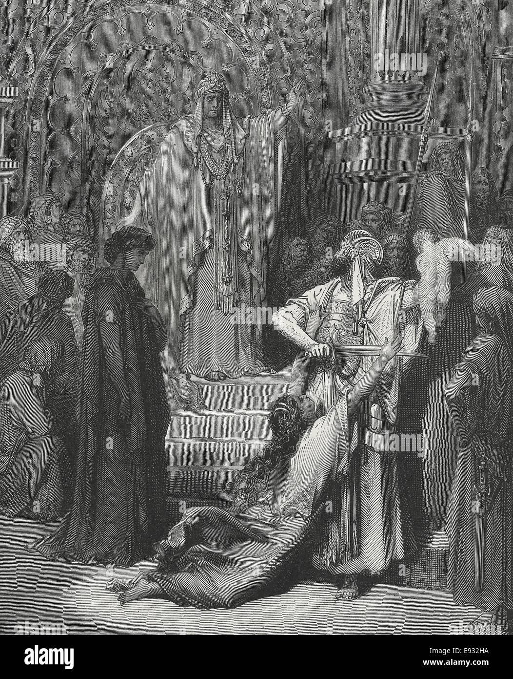 Des salomonischen Urteil, Solomon, die Aufteilung des Babys, altes Testament Stockfoto