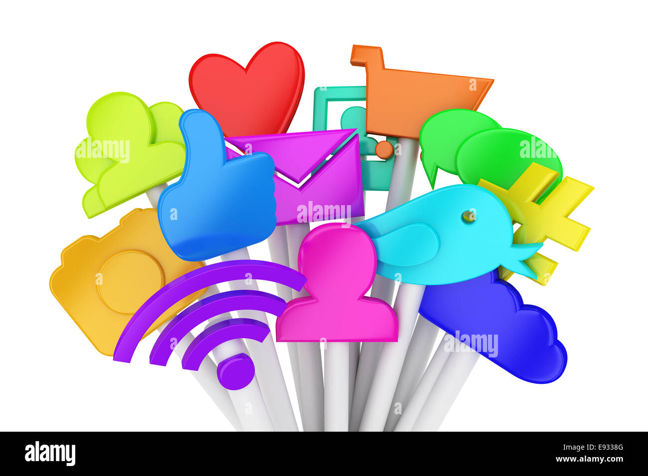 Social Media-Symbole Stockfoto