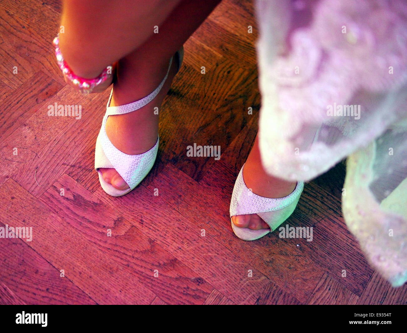 Der Braut Schuhe Stockfoto