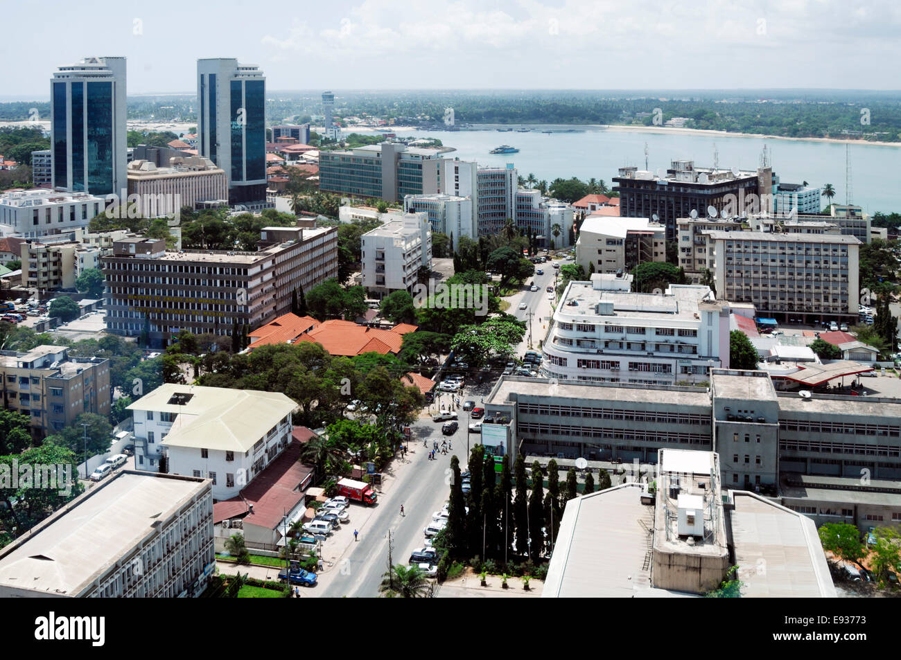 Grobe Sicht, von Dar Es Salaam, Tansania, Afrika. Stockfoto