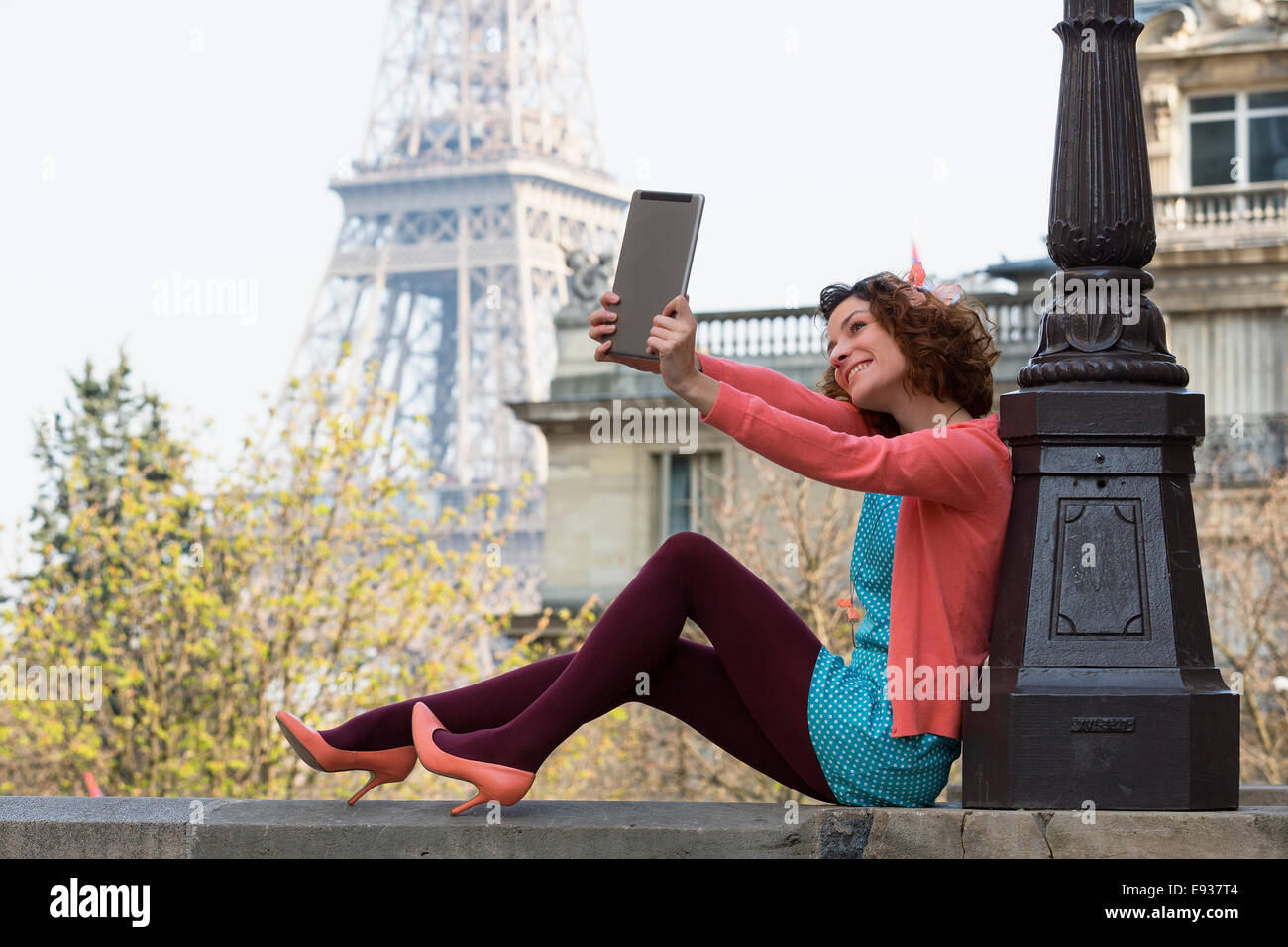 Porträt der Frau in Paris Stockfoto