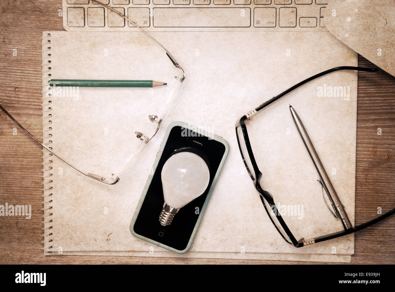 Kunstwerke im retro-Stil, inspiration Stockfoto