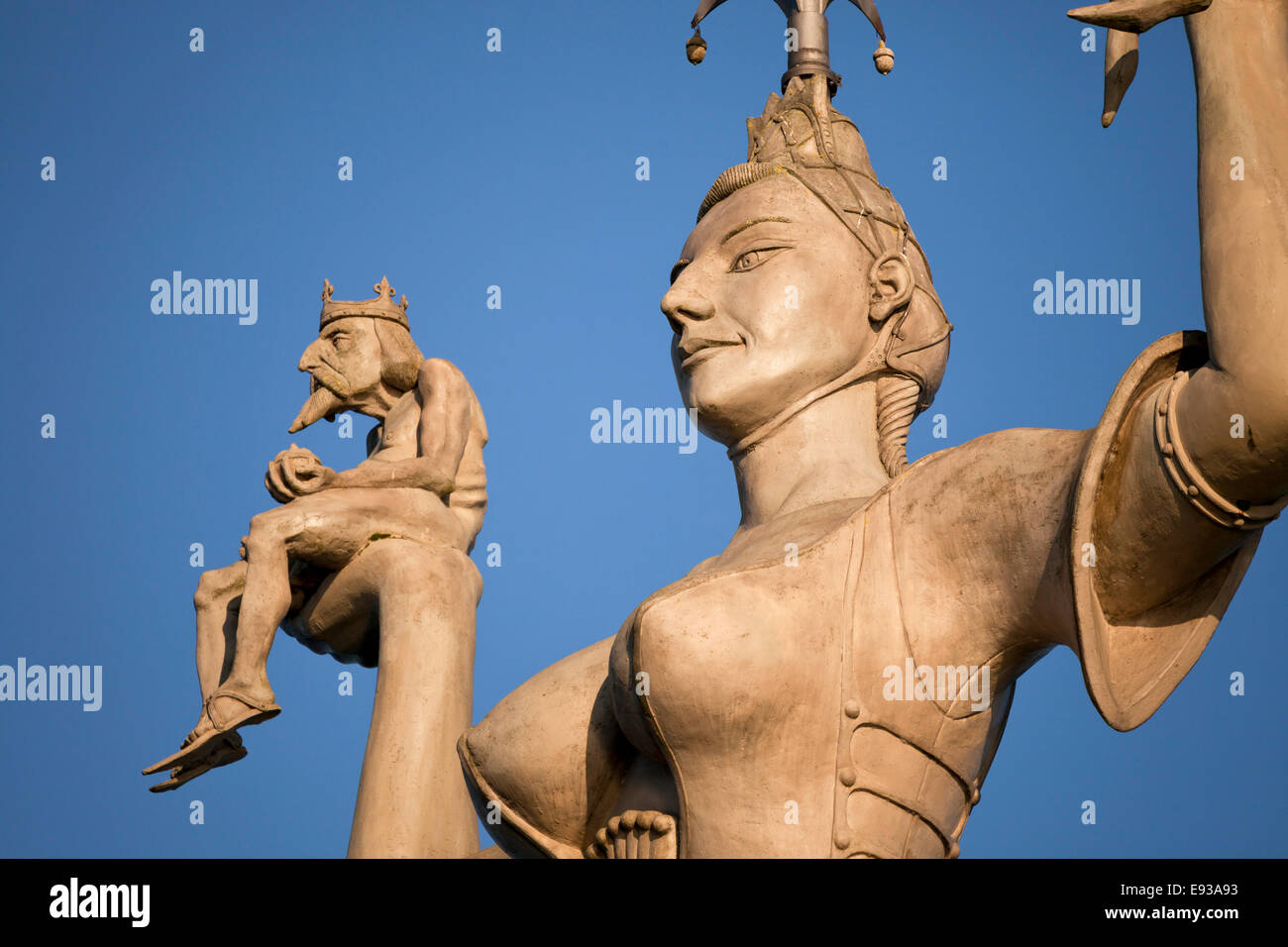 Imperia-Statue des Bildhauers Peter Lenk an der Port Eingang, Bodensee, Konstanz, Baden-Württemberg, Deutschland, Europa Stockfoto