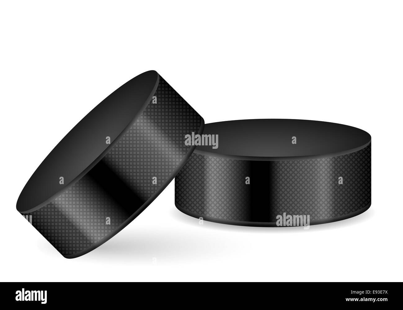 Hockey-Puck auf weißem Hintergrund. Stockfoto