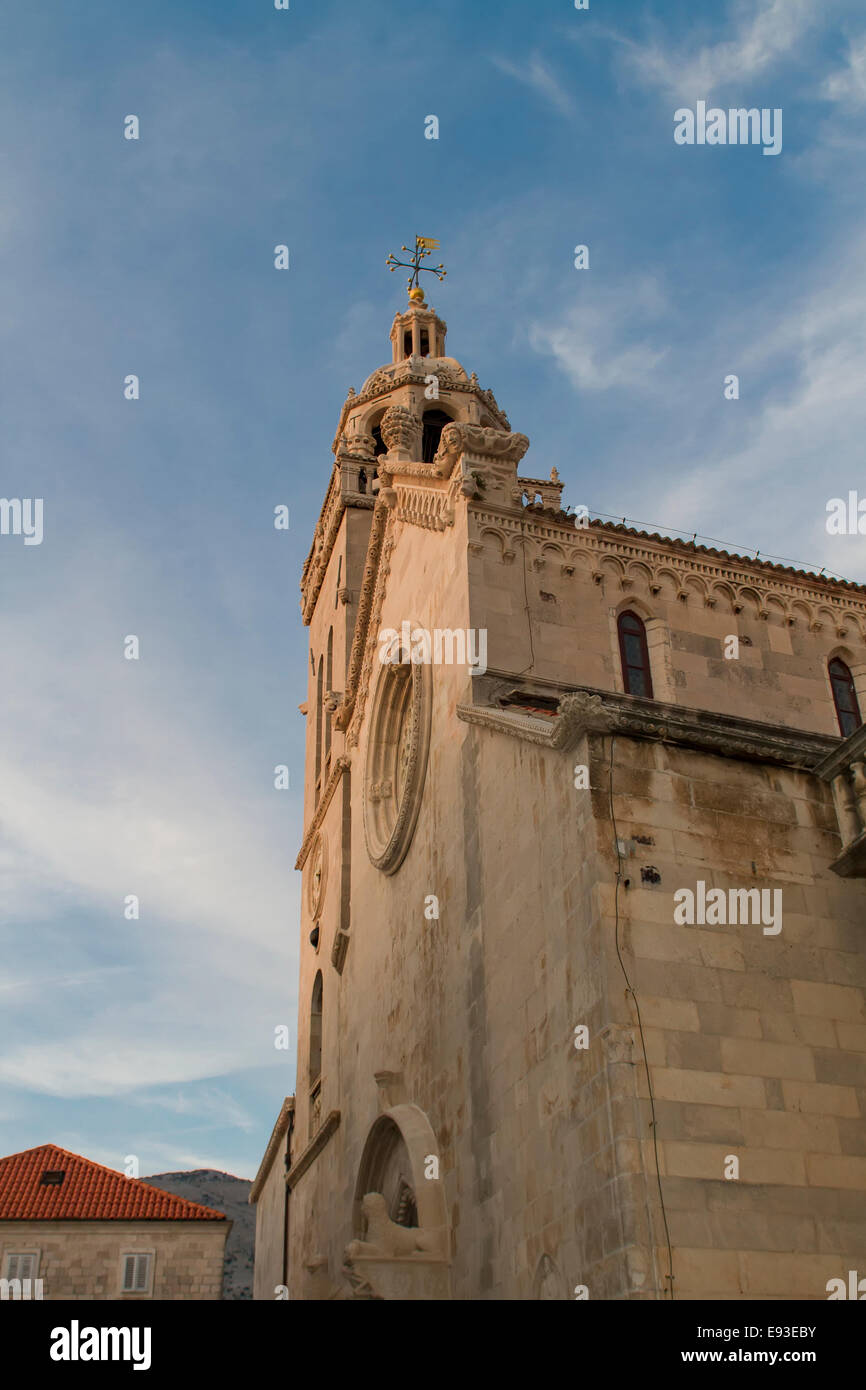 St.-Markus Kathedrale in Korcula, Kroatien Stockfoto