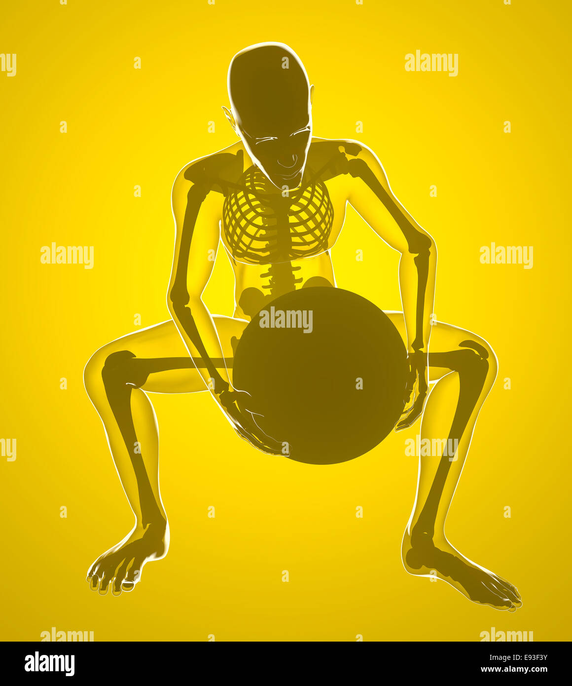 Medizinische Illustration gerenderten 3D Illustration. Auf gelbem Hintergrund isoliert Stockfoto