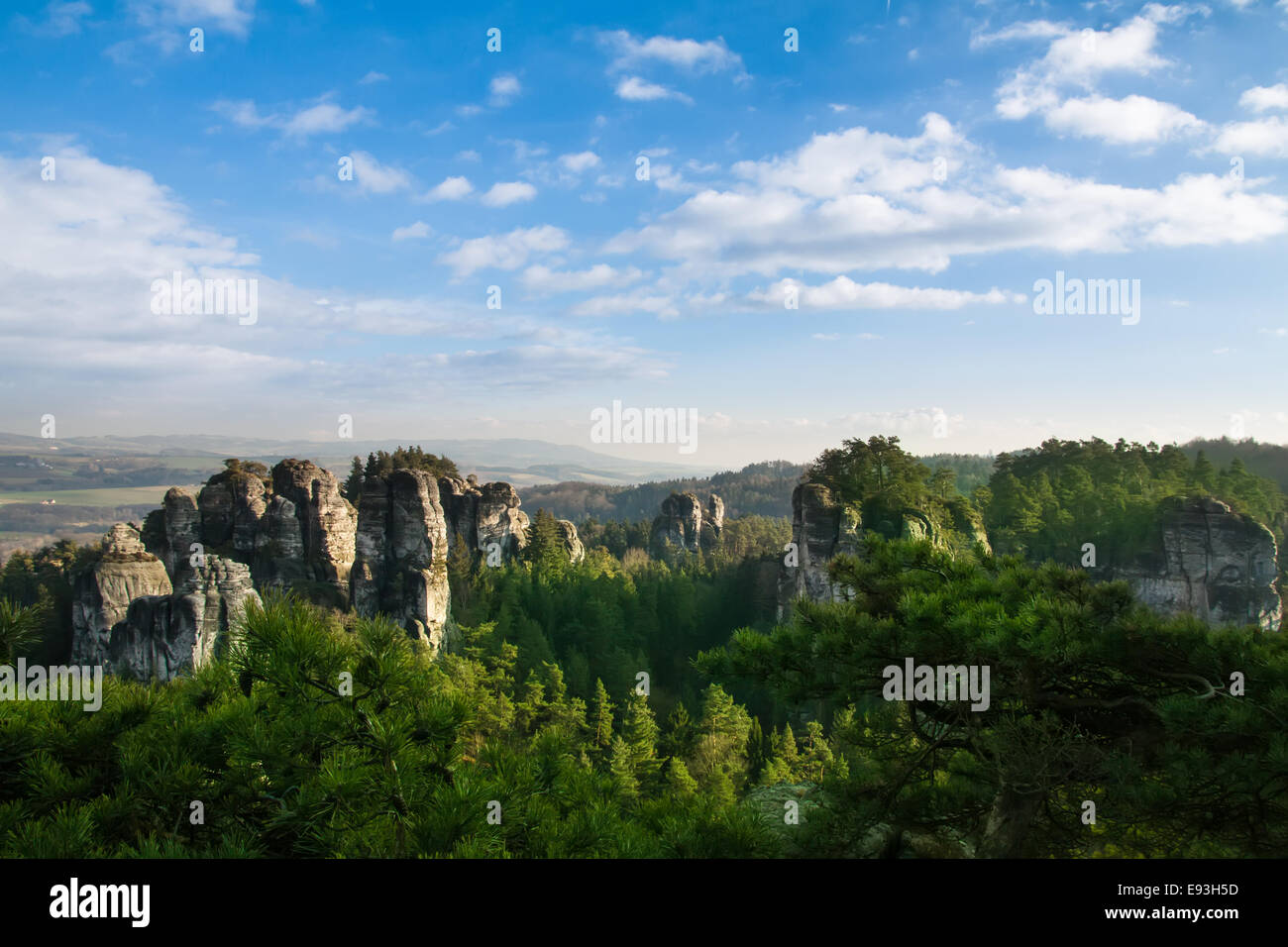 Sandstein-Formationen im Böhmischen Paradies Stockfoto
