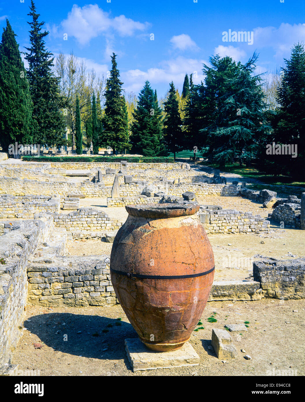 Dolium Essen jar Puymin Quartal römische Ruinen Vaison-la-Romaine Provence Frankreich Europa Stockfoto