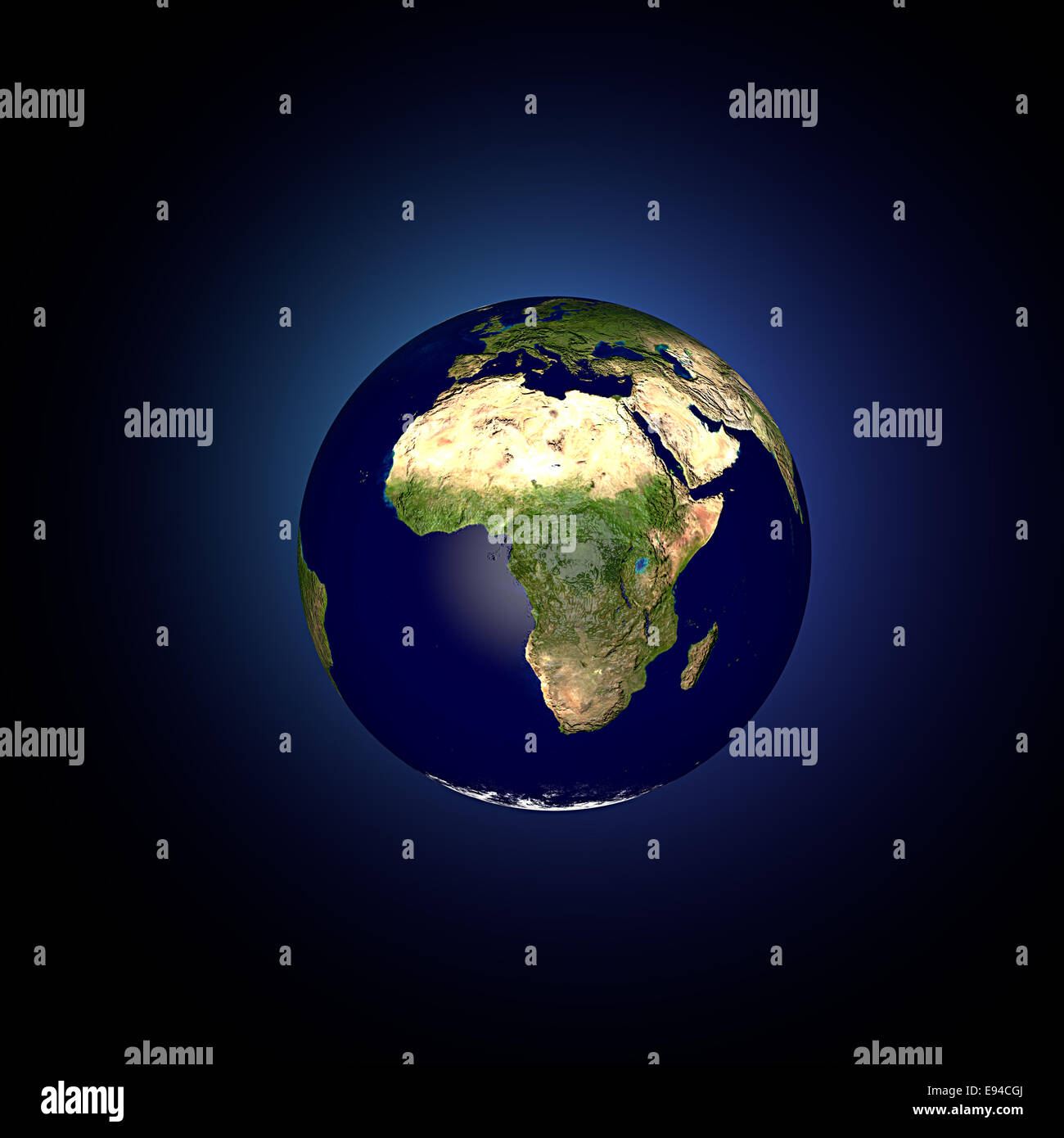 Blick auf die Welt aus dem Weltraum. Kontinent Afrika und Nahost Stockfoto