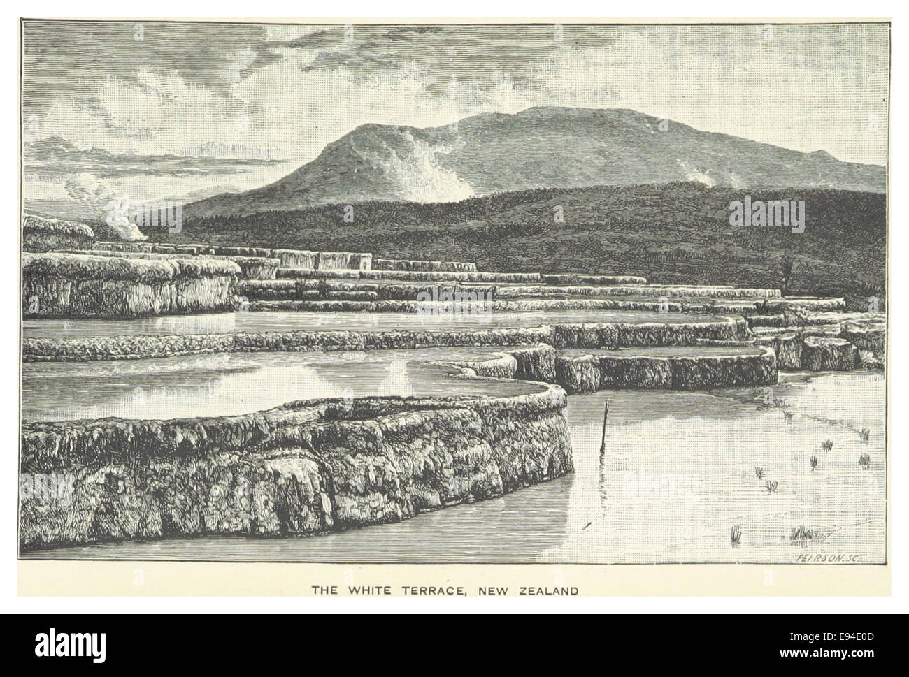 FROUDE(1886) p269 der weiße Terrasse, Neuseeland Stockfoto