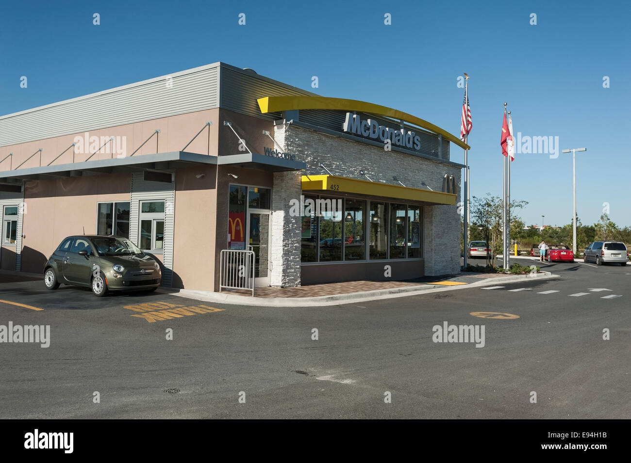 Neu errichteten MacDonalds Restaurant befindet sich im Lady Lake, Florida Vereinigte Staaten von Amerika Stockfoto